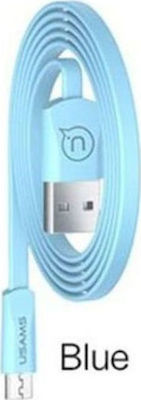 Usams SJ201 1.2m Flat USB 2.0 to micro USB Cable Blue (SJ201MIC04)