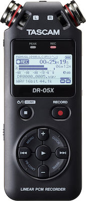 Tascam DR-05X Stereo Ψηφιακός Φορητός Εγγραφέας Μπαταρίας για Εγγραφή σε Κάρτα Μνήμης με Διάρκεια Εγγραφής 17 Ώρες και Τροφοδοσία USB