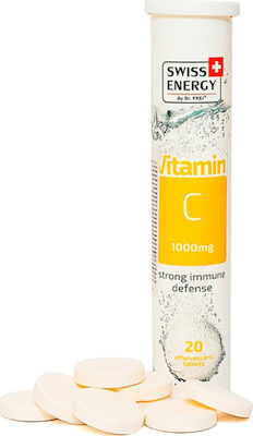 Swiss Energy Vitamin C Vitamin für Stärkung des Immunsystems, die Haut & Antioxidative Wirkung 1000mg 20 Registerkarten