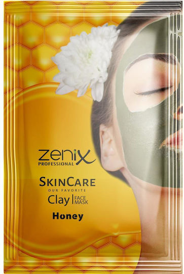 Zenix Clay Face Mask Sachets Honey Μάσκα Ομορφιάς Προσώπου για Καθαρισμό Με Άργιλο 20gr
