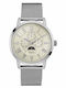 Guess Delancy Moonphase Ceas de Damă cronograf cu Argintiu Brățară Metalică