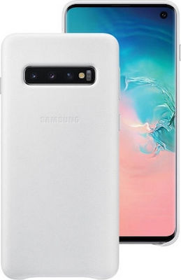 Samsung Leather Back Cover Λευκό (Galaxy S10)