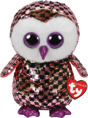 TY Plush Beanie Boos Flippables Sequin Owl for 3+ Years 23 cm