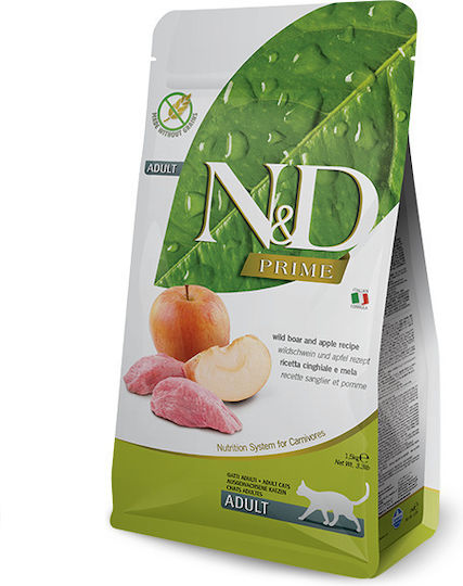 Farmina N&D Prime Adult Dry Food Grain-Free & Gluten-Free for Adult Cats with Wild Boar 0.3kg