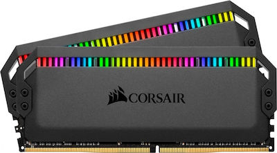 Corsair Dominator Platinum RGB 16GB DDR4 RAM cu 2 module (2x8GB) și Viteză 3200 pentru Desktop