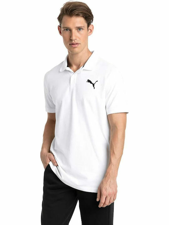 Puma Essentials Ανδρική Μπλούζα Polo Κοντομάνικη Λευκή