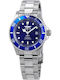 Invicta Pro Diver Herrenuhr 40mm Batterie mit Silber Metallarmband