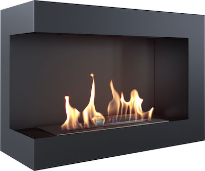 Kratki Delta L 700 Tuv Indoor Wall Mounted Bioethanol Fireplace Black 70x28x48cm