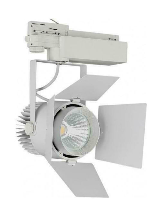 V-TAC VT-433 Μονό LED Ψυχρό Λευκό Σποτ σε Λευκό Χρώμα
