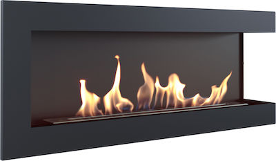 Kratki Delta P 1200 Tuv Indoor Wall Mounted Bioethanol Fireplace Black 120x28x48cm