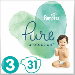 Pampers Pure Protection Πάνες με Αυτοκόλλητο No. 3 για 6-10kg 31τμχ