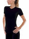 Helios -00 Bluza termica pentru femei cu maneci scurte Negru