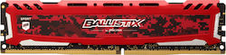 Crucial Ballistix Sport LT Red 16GB DDR4 RAM με Ταχύτητα 3000 για Desktop