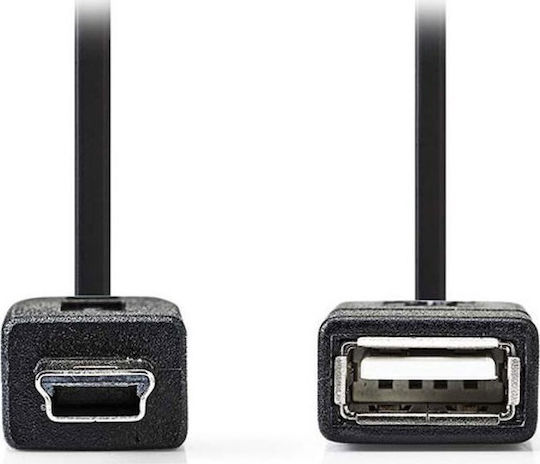 Nedis USB 2.0 Cable USB-A male - USB-B female 0.2m (CCGP60315BK02)