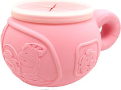 Marcus & Marcus Pink Silicone Snack Bowl Pink Lid