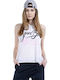 Body Action Women's Athletic Cotton Blouse Sleeveless Off White