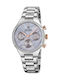 Festina Womens Watch 36mm Chronograph Battery With Silver Steel Bracelet