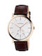 Aztorin Men's Watch 43mm Battery with Brown Leather Strap
