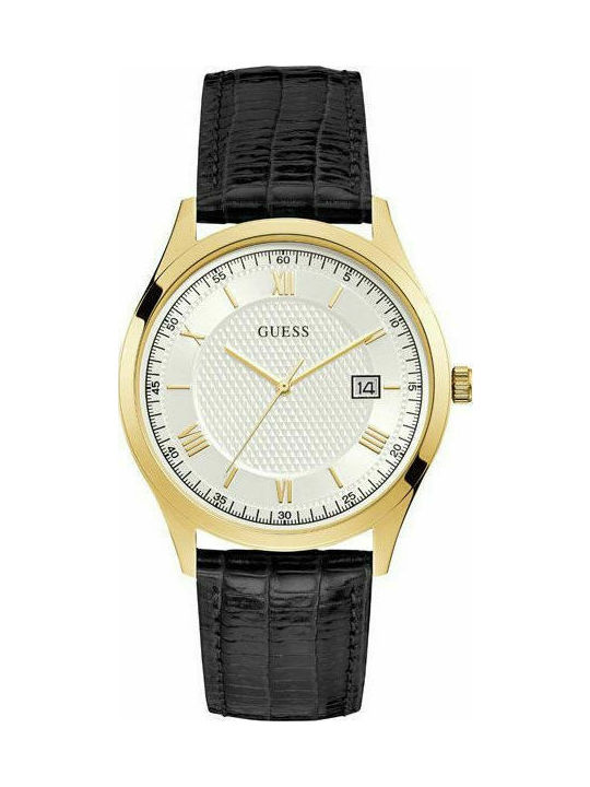 Guess Часовник Батерия с Черно Кожено Каишка W1182G5