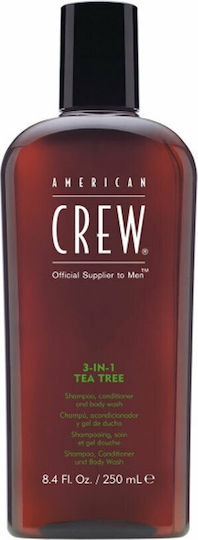 American Crew 3 в 1 Душ Гел с Чаено Дърво за Мъже с Освежаващо Чаено Дърво 250 мл