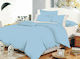 Le Blanc Sheet Sets Queen with Elastic 170x200+20cm. Cotton Line Ecru-Ciel 4pcs