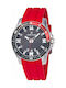 Daniel Klein Watch Battery with Red Rubber Strap DK.1.11935-7