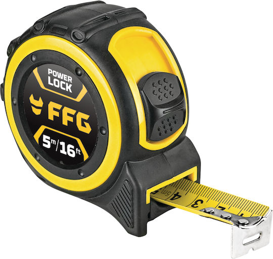 FFG Power Lock Tape Measure with Auto-Rewind 25mm x 5m