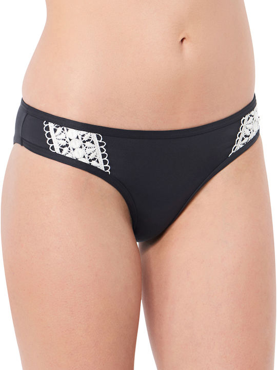 Elegant Twist Bikini Slip Black