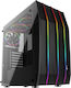 Aerocool Klaw Gaming Midi Tower Computer Case with Window Panel and RGB Lighting Black