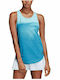 Adidas Parley Tank Women's Athletic Blouse Sleeveless Light Blue