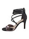 S.Oliver Damen Sandalen aus Veloursleder in Schwarz Farbe 5-28304-22-098