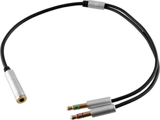 Volte-Tel 3.5mm 2x Male to 3.5mm Female Converter Silver 1 Piece