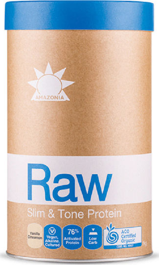 Amazonia Raw Protein Slim & Tone Βιολογική Χωρίς Γλουτένη & Λακτόζη με Γεύση Βανίλια Κανέλα 1kg