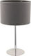 Nowodvorski Hotel Metal Table Lamp for Socket E27 with Gray Shade and Silver Base