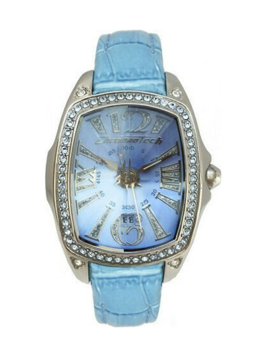 Chronotech Uhr mit Blau Lederarmband CT7948LS-01