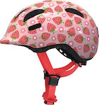 Abus Smiley 2.1 Kids' Helmet for City Bike Rose Strawberry with LED Light