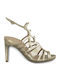 Tamaris Leder Damen Sandalen in Gold Farbe