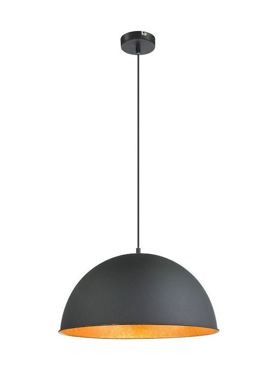 Globo Lighting Μοντέρνο Κρεμαστό Φωτιστικό Μονόφωτο με Ντουί E27 σε Μαύρο Χρώμα