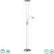 Trio Lighting Arizona LED Floor Lamp H255xW18cm. with Warm White Light Silver