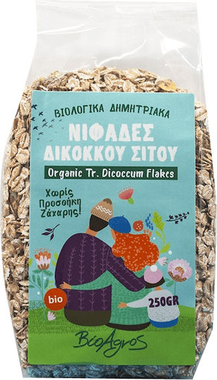 Vio Agros Organic Flakes Wheat Triticum Dicoccum Whole Grain 250gr