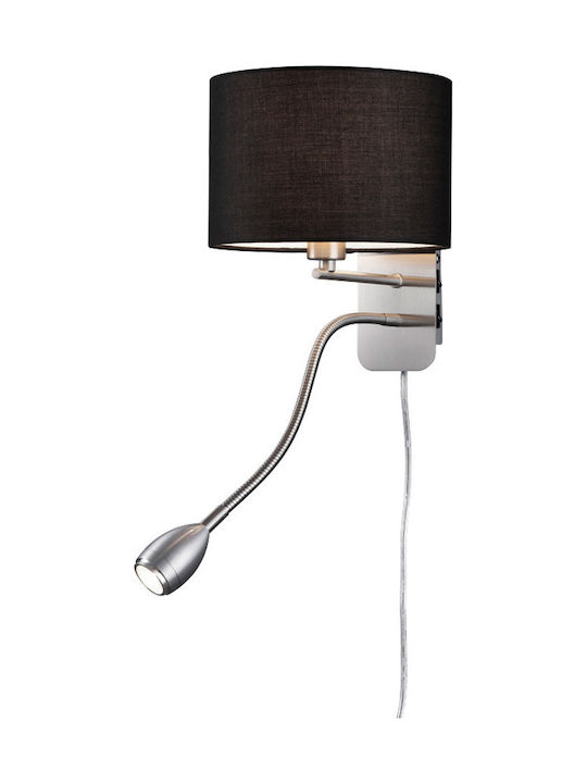 Trio Lighting Hotel Modern Wall Lamp with Socket E14 Black Width 20cm