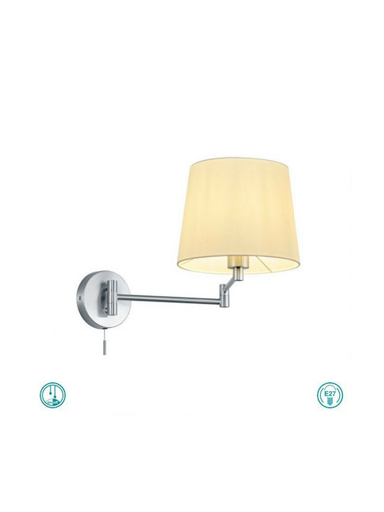 Trio Lighting Lyon Modern Wall Lamp with Socket E27 Silver Width 32cm