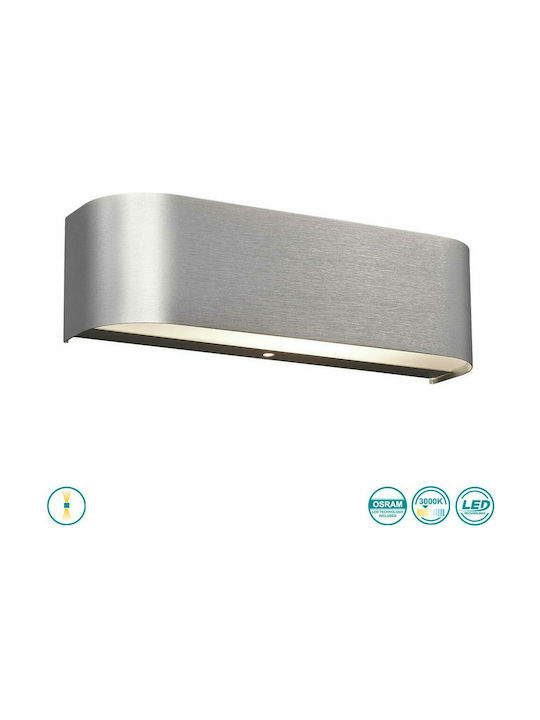 Trio Lighting Adriano Modern Wall Lamp with Integrated LED and Warm White Light Silver Width 30cm