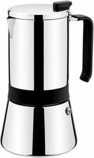 Monix M770006 Stovetop Espresso Pot 6 Cups Inox Argintiu