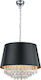 Trio Lighting Loreley Πολυέλαιος 3xE14 Ø50cm με Καπέλα Μαύρος 309300302