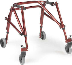 Drive Medical Nimbo Aluminum Walker with Wheels for Kids Small Red