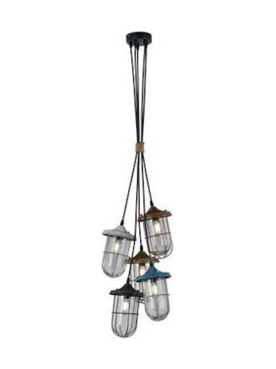 Trio Lighting Birte Suspendat Candelabru pentru 5 Becuri E14, E.14 Multicolor