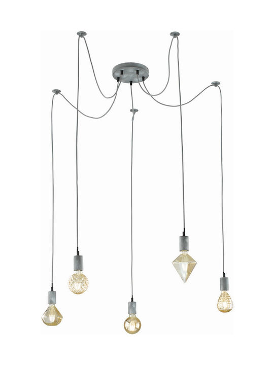 Trio Lighting Cord Μοντέρνο Κρεμαστό Φωτιστικό Πολύφωτο για 5 Λαμπτήρες E27 σε Μπρούτζινο Χρώμα