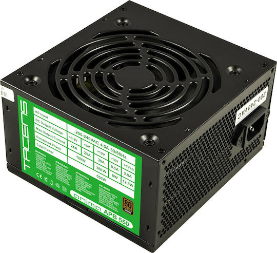 Tacens Radix Eco 550W Μαύρο Τροφοδοτικό Υπολογιστή Full Wired 80 Plus Bronze