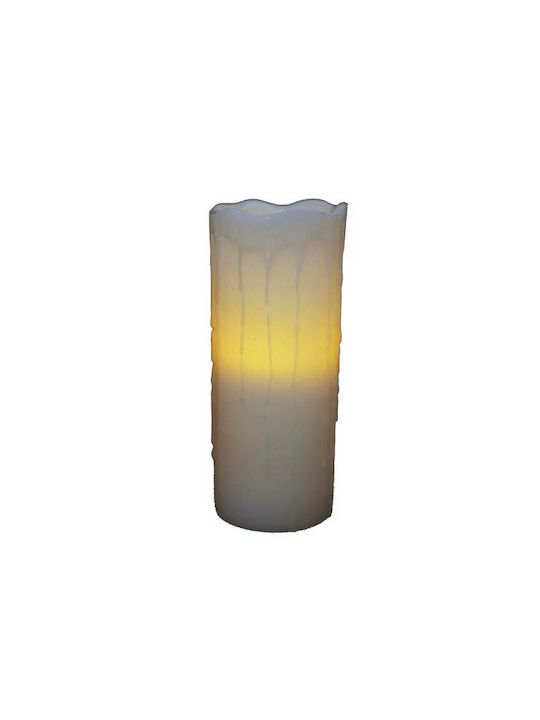 Spot Light Διακοσμητικό Φωτιστικό Κερί LED Μπαταρίας 20cm σε Λευκό Χρώμα